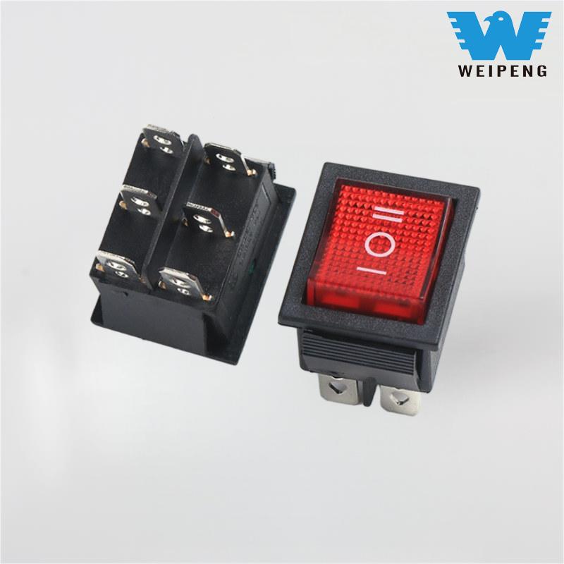 Kcd4 Su Sebili 3 Pozisyon 6 Pin 16A Yüksek Akım Basmalı Anahtar